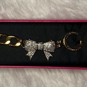 pave bow charm bracelet